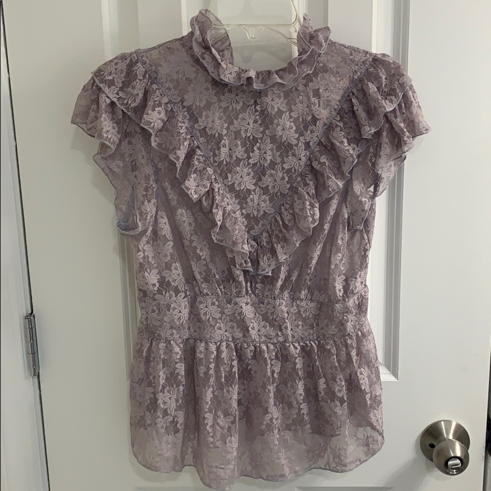 Gray lace top